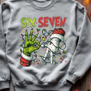 Funny Grinch 6 7 Christmas Sweatshirt Custom Made Gray Unisex S M L XL XXL